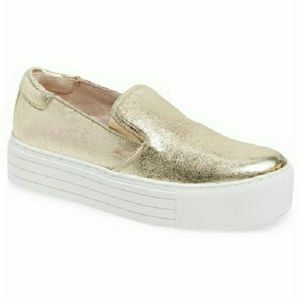 Kenneth Cole Alesy Gold Platform Sneaker Size 10
